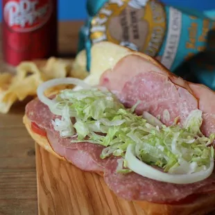 a ham and lettuce sandwich