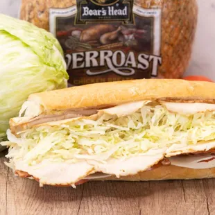a turkey and lettuce sandwich