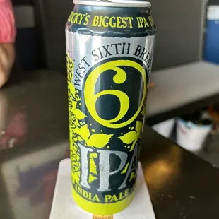 a can of six sixth beer