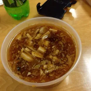 Hot and sour soup, light on the hot, light on the sour