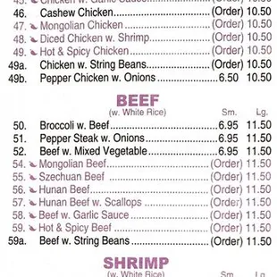menu