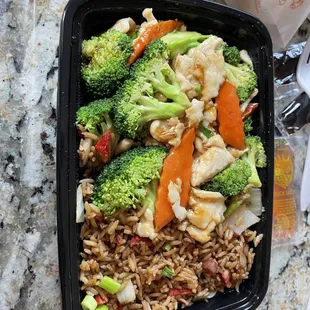 a meal in a plastic container