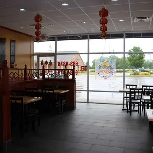 Comfortable seating in our dining room for groups of 6 or more.