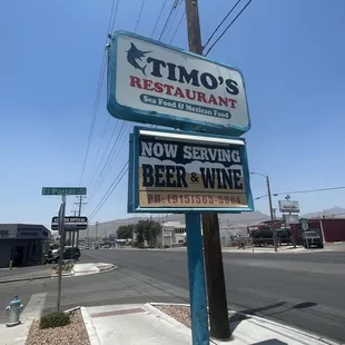 a sign for timo&apos;s restaurant