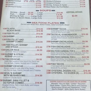 menu
