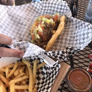 Fry bread taco meal