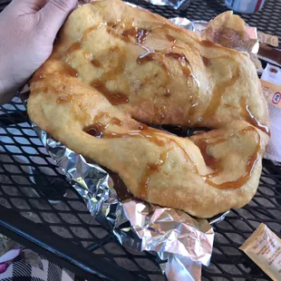 Fry bread with honey