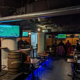 the bar and televisions