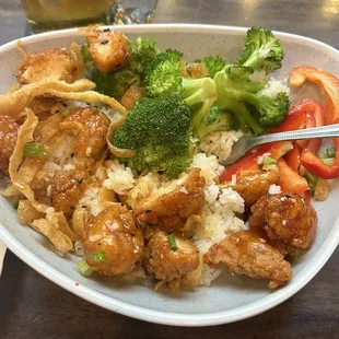Orange Chicken Sticky Rice Bowl