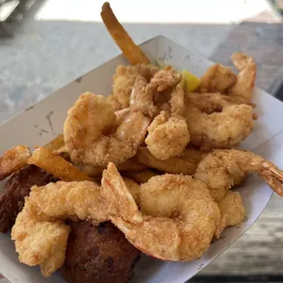 Fried shrimp plate (also came with coleslaw not pictured- $13.99)