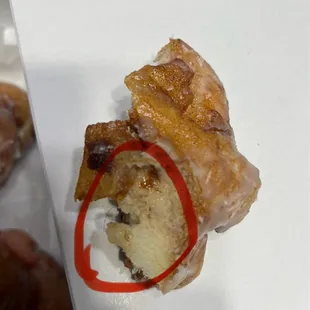 Hair was found inside the fritter.