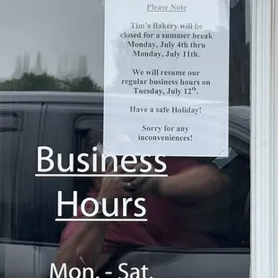 Closed for summer break