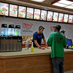 two men at the counter