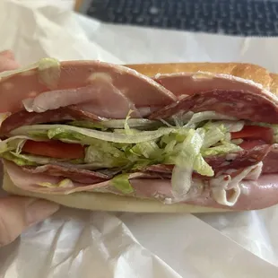 Mortadella, ham, salami