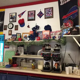Entire Restaurant themed Buffalo Bills...