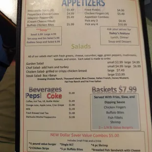 the menu for tim&apos;s kitchen