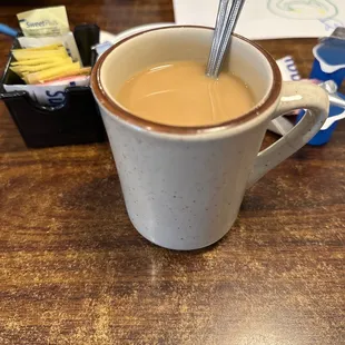 a cup of coffee on a table