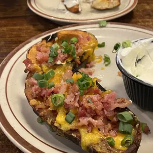 Double baked potato appetizer. There were 4.