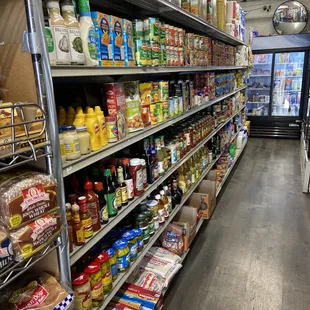 shelves of food and condiments