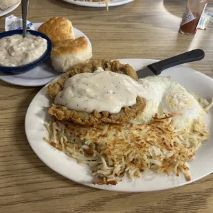 Country Chicken Fried Steak with 2 Eggs Breakfast