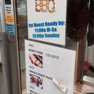 Note the roasting times, be here to get the best of the cuts!