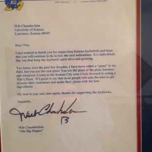 Even Wilt loves Tim's. Rock chalk!