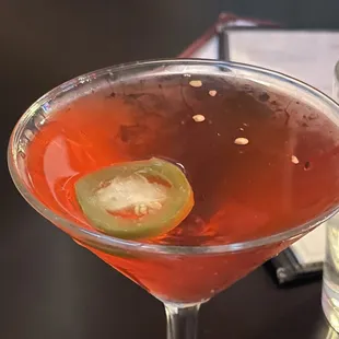 Watermelon jalapeño martini $10!