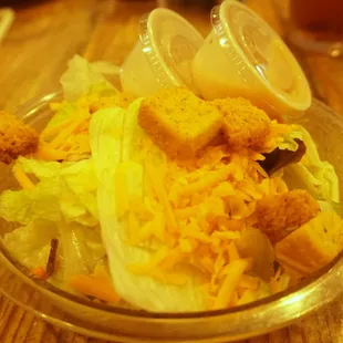 The house salad is included