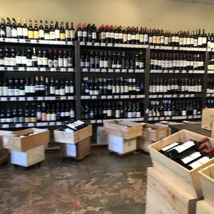 a large selection of wines