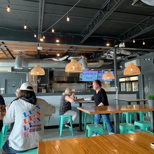 Front counter with menu where you order.