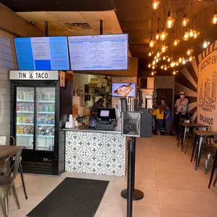 the inside of a restaurant