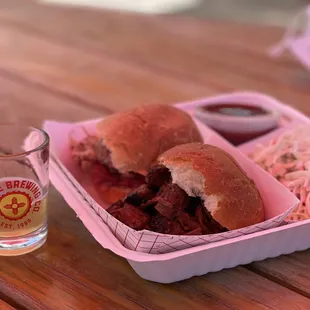 Pulled pork/brisket sliders.