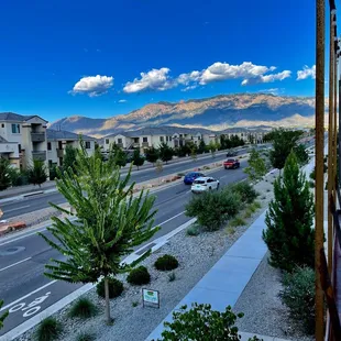 View of the Sandia Mountains from the patio