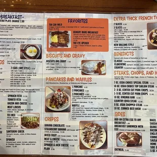 This menu is back and front with interesting options ! Not your regular diner!