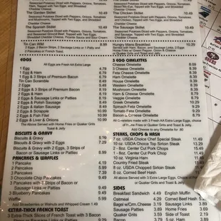 Tin Can of Hudson breakfast side of the menu