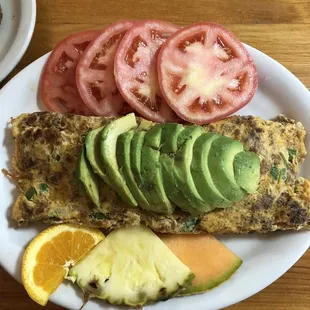 Omelette with steak and chorizo