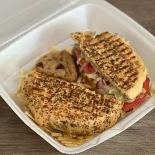 Panini meal - comes with &apos;fries&apos; and a cookie