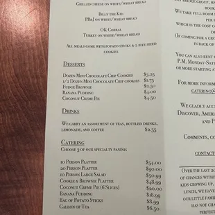 Menu (as of 5/31/24)