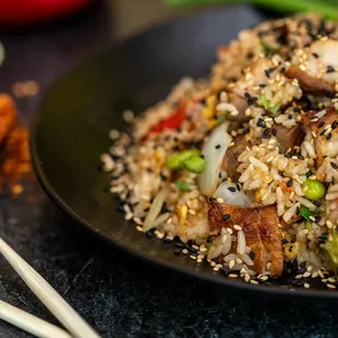 fried rice and vegetables