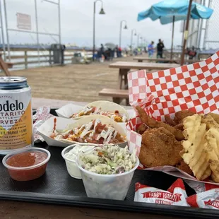 Mahi tacos combo and Fisherman&apos;s combo