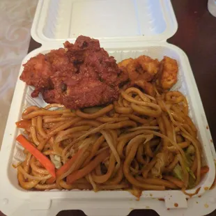 Combination plate B w/Dry Fired Ribs And Calamari