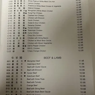 MENU as of May 2022