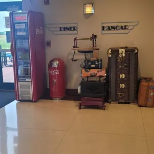 Decor outside of restaurant that leads to museum