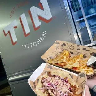 BBQ Beef Brisket Taco &amp; Chipotle Quesadilla