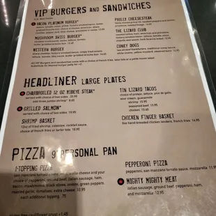 Back Menu, November 2022