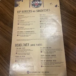 menu