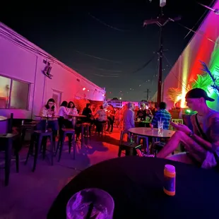 Outdoor seating during Pride 2022