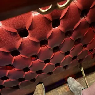 The old school red leather knee bump wall, nostalgic.