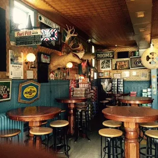 the interior of a pub