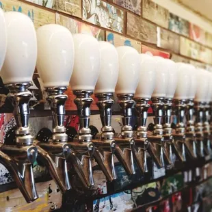 Tin Man row of beer taps.